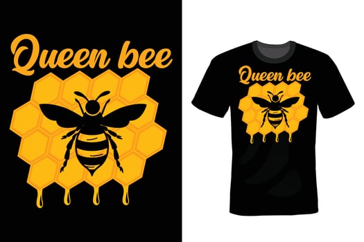 Bee T shirt design, vintage, typography vector