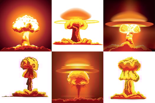 Nuclear explosions set vector