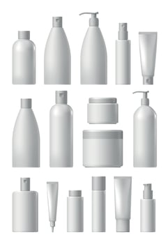Blank cosmetic package collection set vector