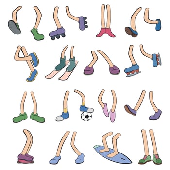 Cartoon legs set vector
