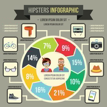 Hipster infographic concept, flat style vector