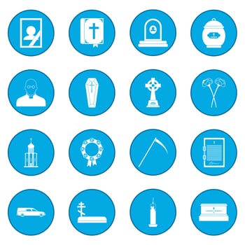 Funeral and burial icon blue vector