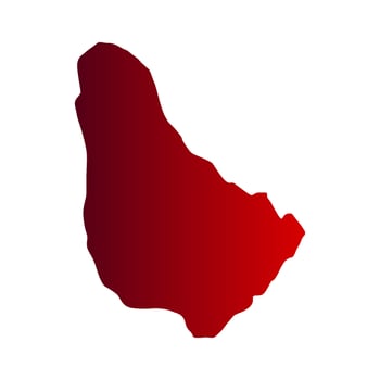 Barbados map on white background vector