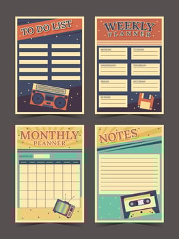 Journal Template Vintage Retro Style vector