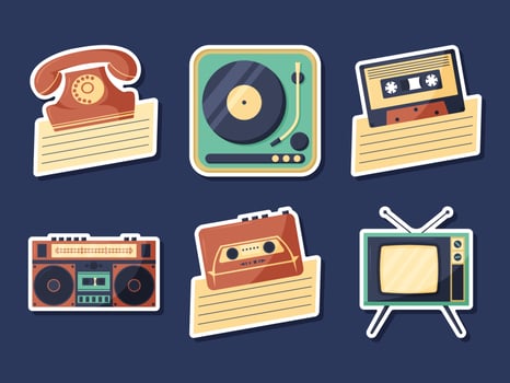 Journal Vintage Retro Sticker Collection vector