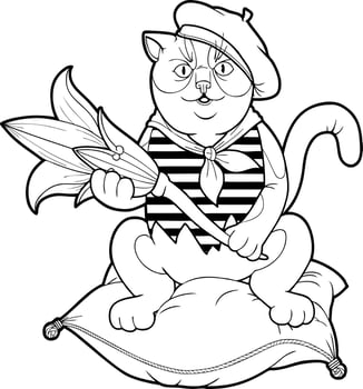 Little cute cat vector