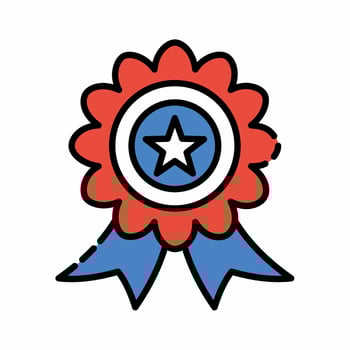 USA Badge Icon Flat Line Style vector