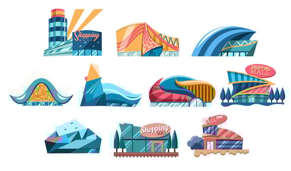 shopping mall vector set collection graphic design