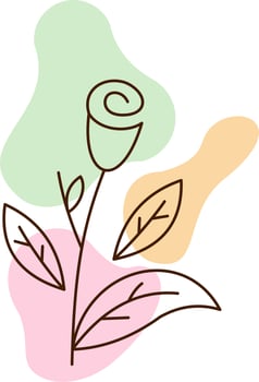 Decorative Aesthetic Flower Outline vector