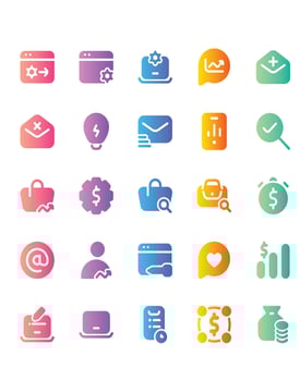 Marketing and Business Icon Set 30 isolated on white background vector
