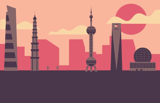 Shanghai city illustration vector