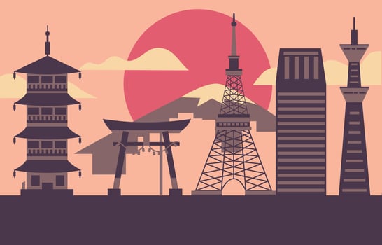 Tokyo city landscape and landmark vector
