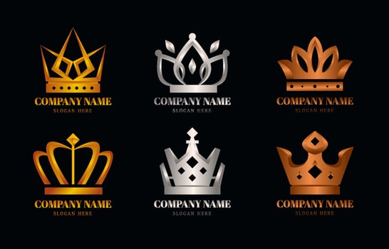 Luxury Crown Logo Set Template vector