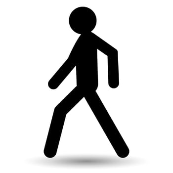 Pedestrian icon isolated on a white background. vector