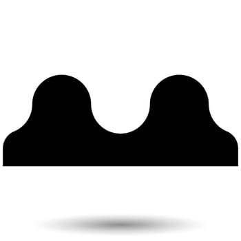 Rough road vector icon isolated on a white background.