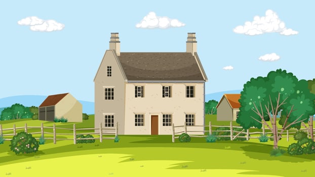 Houses in the rural area vector
