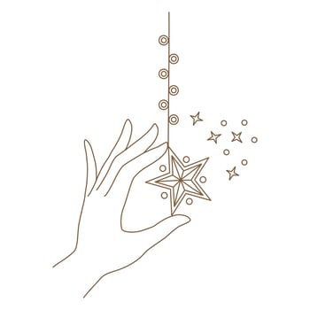 Elements of Magic and celestial  designed in doodle style, brown lines on white background for card. Digital printing, scrapbooks, tattoos, t-shirt designs, stickers, and more. vector