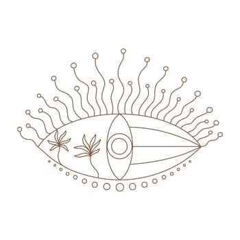 Elements of Magic and celestial  designed in doodle style, brown lines on white background for card. Digital printing, scrapbooks, tattoos, t-shirt designs, stickers, and more. vector