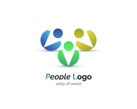 Connected People Logo Design. Community Logo or Symbol. Teamwork, Group or Social Logo for Business Identity vector