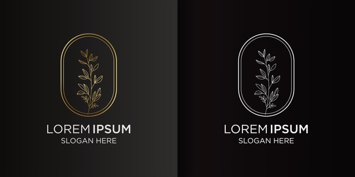 luxury hand drawn floral decoration design logo vector