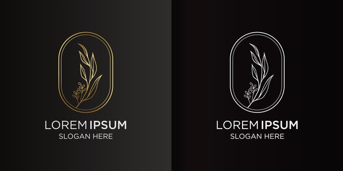 luxury hand drawn floral decoration design logo vector
