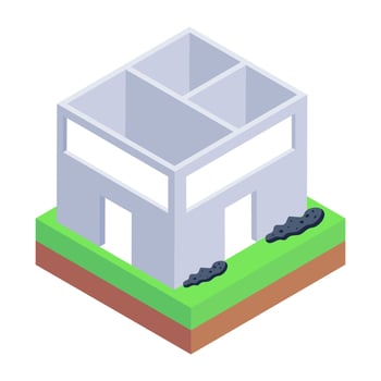 Premium isometric icon of building construction vector