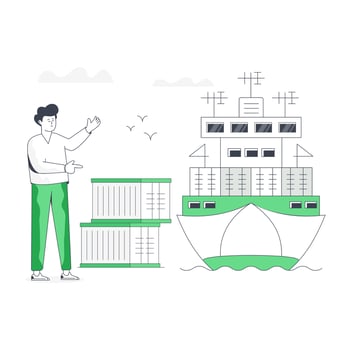 Well-crafted flat illustration of cargo shipping vector