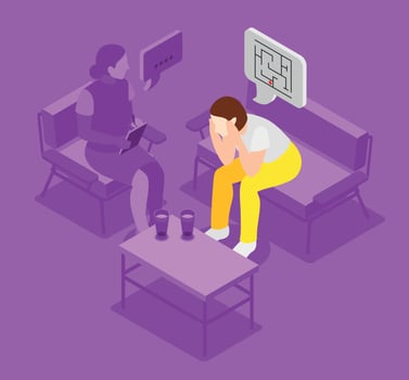 Mental Health Isometric Background vector