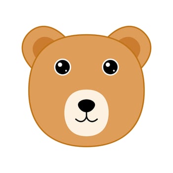 Cute Bear face isolated on white background vector