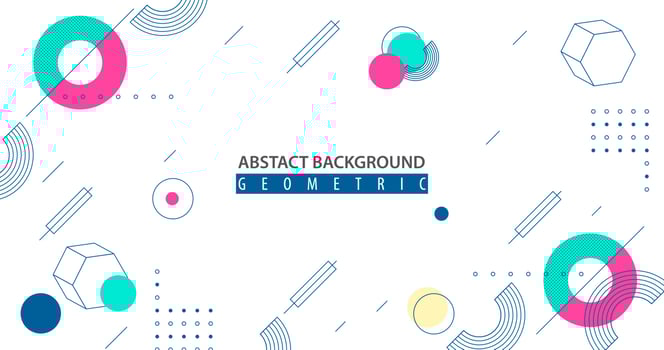 abstract geometric background, with simple and super bright colors, straight lines, circles, vector illustration eps 10
