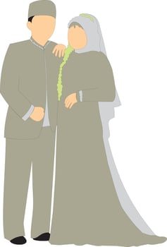 Muslim wedding couple vector