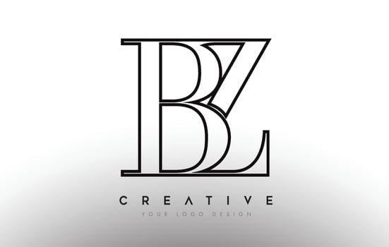BZ bz letter design logo logotype icon concept with serif font and classic elegant style look vector