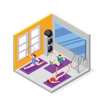 Hula Hoop Fitness Isometric Background vector