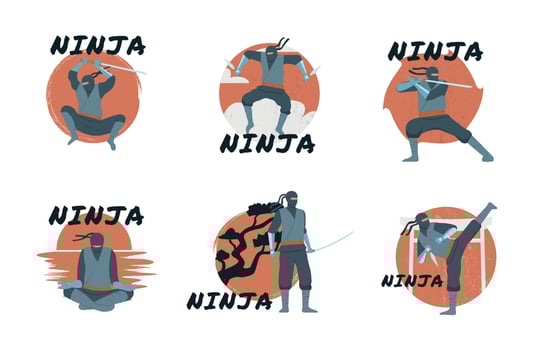Ninja Emblems Set vector