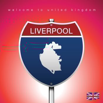 The City label and map of United Kingdom In American Signs Style vector