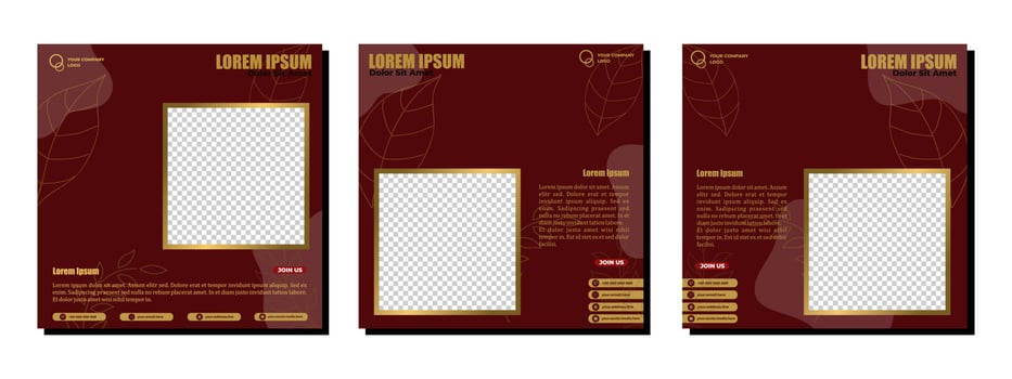 Social media posts template modern design, for digital marketing online vector