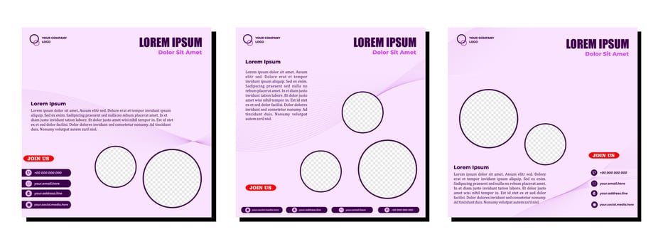 Social media posts template modern design, for digital marketing online vector