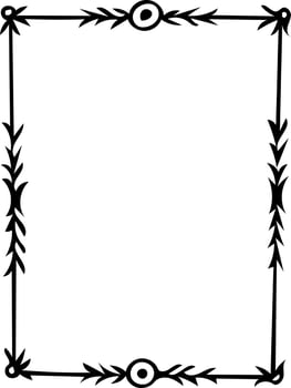 Rectangular frame with doodles rhombuses. hand drawn border in scandinavian simple liner style. frame for photo, text, tags, labels, card, invitation vector
