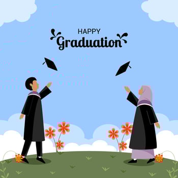 Muslim graduation illustration vector