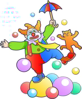 Funny cartoon clown vector