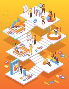 Isometric Sociology Illustration vector