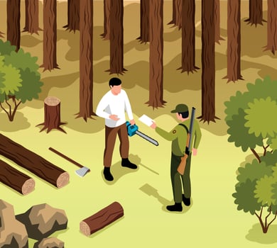Isometric Forester Illustration vector