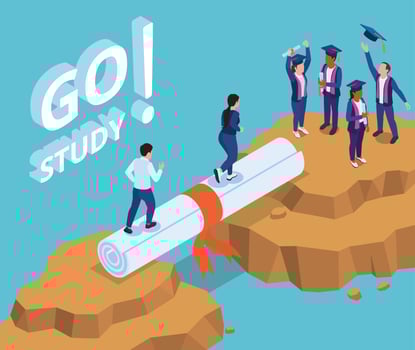 College Isometric Illustration vector