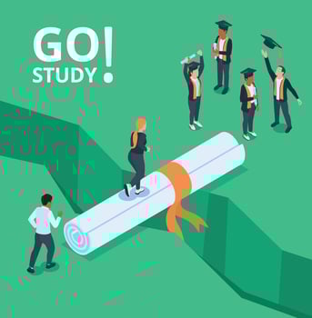 College People Isometric Concept vector