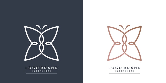 Beauty logo with butterfly concept Premium Vector part 2