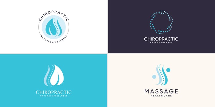 Chiropractic logo collection with creative element concept Premium Vector