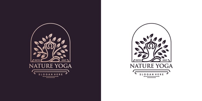 Yoga logo with creative element style Premium Vector part 3