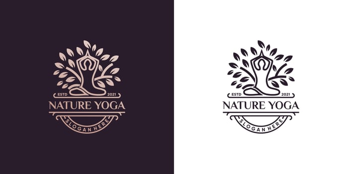 Yoga logo with creative element style Premium Vector part 2