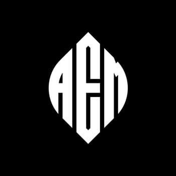 AEM circle letter logo design with circle and ellipse shape. AEM ellipse letters with typographic style. The three initials form a circle logo. AEM Circle Emblem Abstract Monogram Letter Mark Vector. vector