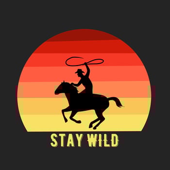 illustration vector of cowboy riding horse perfect for background,etc.
